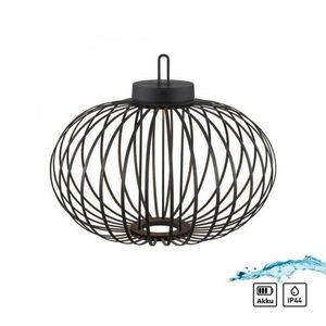 JUST LIGHT LED stolní lampa průměr 46cm černá na baterie USB IP44 stmívatelné dotykem 2700K LD 19305-18 obraz