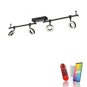 JUST LIGHT LED stropní svítidlo Smarthome černá stmívatelné dálkový ovladač s aplikací Tuya RGB/2700-5000K LD 12076-18 obraz