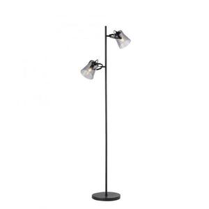 LEUCHTEN DIREKT is JUST LIGHT 2 ramenná stojací lampa černá s nožním vypínačem v jednoduchém designu LD 15285-18 obraz