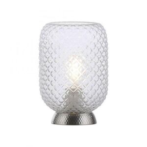 LEUCHTEN DIREKT is JUST LIGHT LED stolní lampa stříbrná hra světla rýhované čiré sklo šňůrový vypínač LD 14906-55 obraz