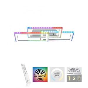 LEUCHTEN DIREKT is JUST LIGHT LED stropní svítidlo otočné, stříbrná barva, RGB Rainbow, stmívatelné RGB+2700-5000K obraz
