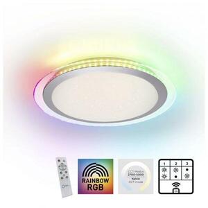 LEUCHTEN DIREKT is JUST LIGHT LED stropní svítidlo ploché 45x45cm, kruhové, bílé, stmívatelné, hra barev, CCT LED panel RGB+2700-5000K obraz