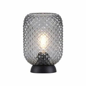 LEUCHTEN DIREKT is JUST LIGHT stolní lampa černá kouřové sklo šňůrový vypínač kruhové LD 14906-18 obraz