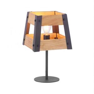 LEUCHTEN DIREKT is JUST LIGHT stolní lampa v rustikálním designu ze dřeva v černé barvě, lakované železo s paticí E27 obraz