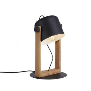 LEUCHTEN DIREKT is JUST LIGHT stolní lampa, černá, šňůrový vypínač, imitace dřeva, industriální design obraz