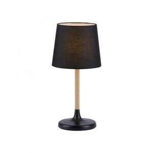 LEUCHTEN DIREKT is JUST LIGHT Stolní lampa, látkové stínidlo, černá, dřevo, jednoduché, nadčasové 14423-18 obraz