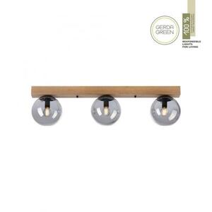 LEUCHTEN DIREKT is JUST LIGHT stropní svítidlo 3 ramenné dřevo kouřová barva v udržitelném designu IP20 LD 11393-79 obraz