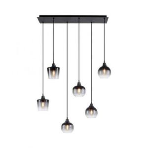 LEUCHTEN DIREKT is JUST LIGHT závěsné svítidlo černé 6-ramenné kouřové sklo moderní do interiéru LD 15425-18 obraz
