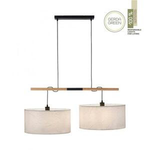 LEUCHTEN DIREKT is JUST LIGHT závěsné svítidlo černé s imitací dřeva 2 ramenné nadčasový design LD 14182-16 obraz