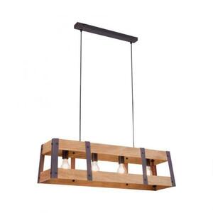 LEUCHTEN DIREKT is JUST LIGHT Závěsné svítidlo ze dřeva a kovu v rustikálním designu obraz