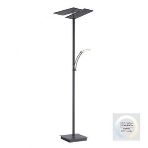 PAUL NEUHAUS LED stojací lampa antracit, nastavitelná, stmívatelná, čtecí rameno, CCT paměť 2700-5000K obraz