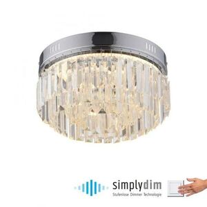 PAUL NEUHAUS LED stropní svítidlo chrom s křišťalovými přívěsky stmívatelné paměťová funkce SimplyDim 3000K PN 6181-17 obraz