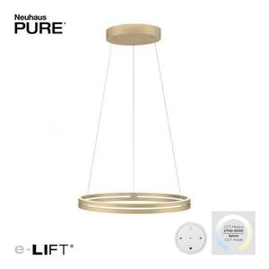 PAUL NEUHAUS LED závěsné svítidlo PURE-E-LOOP elektricky nastavitelná výška 2700-5000K zlatá slonová kost 2551-60 obraz
