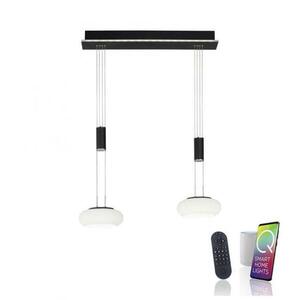 PAUL NEUHAUS Q ETIENNE závěsné svítidlo Smart Home, černá, podlouhlé, 2 ramenné ZigBee 2700-5000K obraz