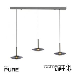 PAUL NEUHAUS Závěsné svítidlo PURE Vitrum 3 ramenné Comfort Lift 2700K platina / kouřová 2083-15 obraz